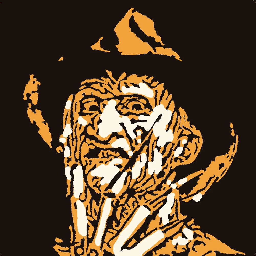 The Freddy Krueger stencil in three tones: cut through, shave and leave the skin