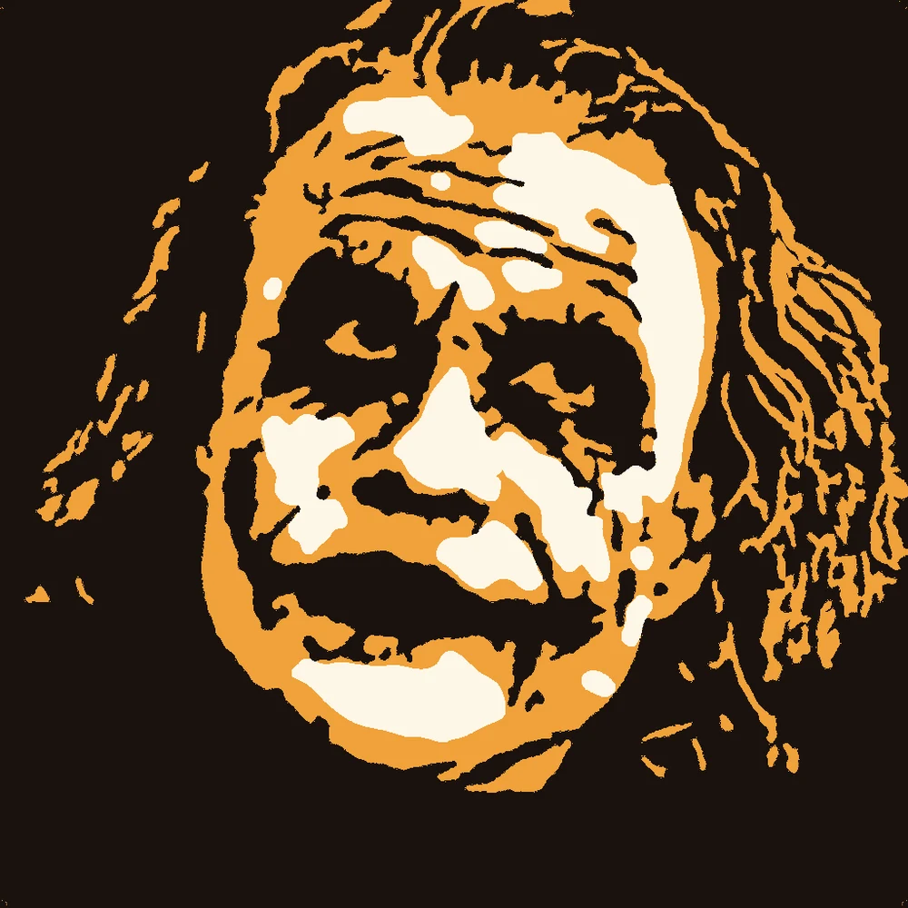 The The Joker stencil in three tones: cut through, shave and leave the skin